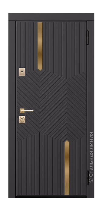 Входная дверь Голден (вид снаружи) - купить в Краснодаре